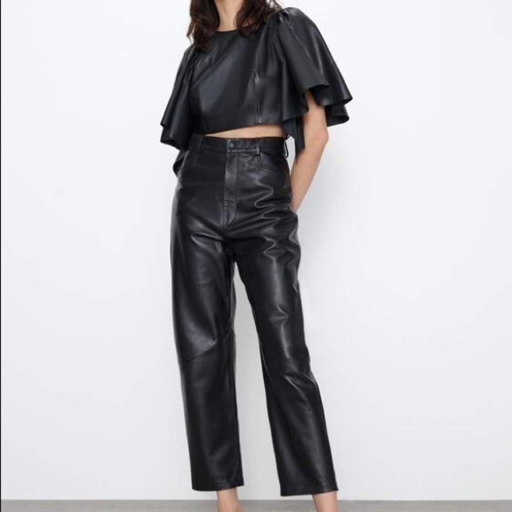 Zara Leather Capsule Collection Top - Bloggers’ Fave